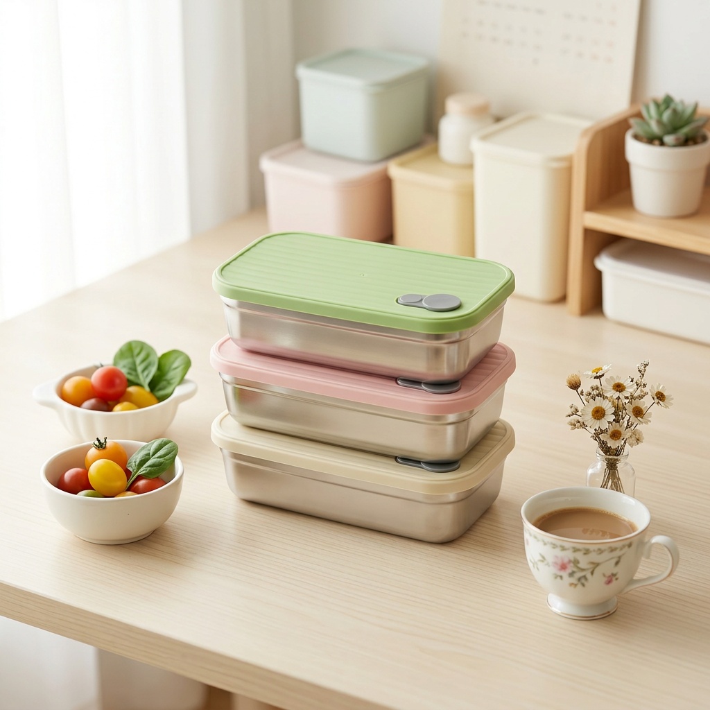 Meal Prep Kinder - Edelstahl Bento-Box Metall-Lunchbox Mikrowellengeeignete Lebensmittelbehälter Stapelbare