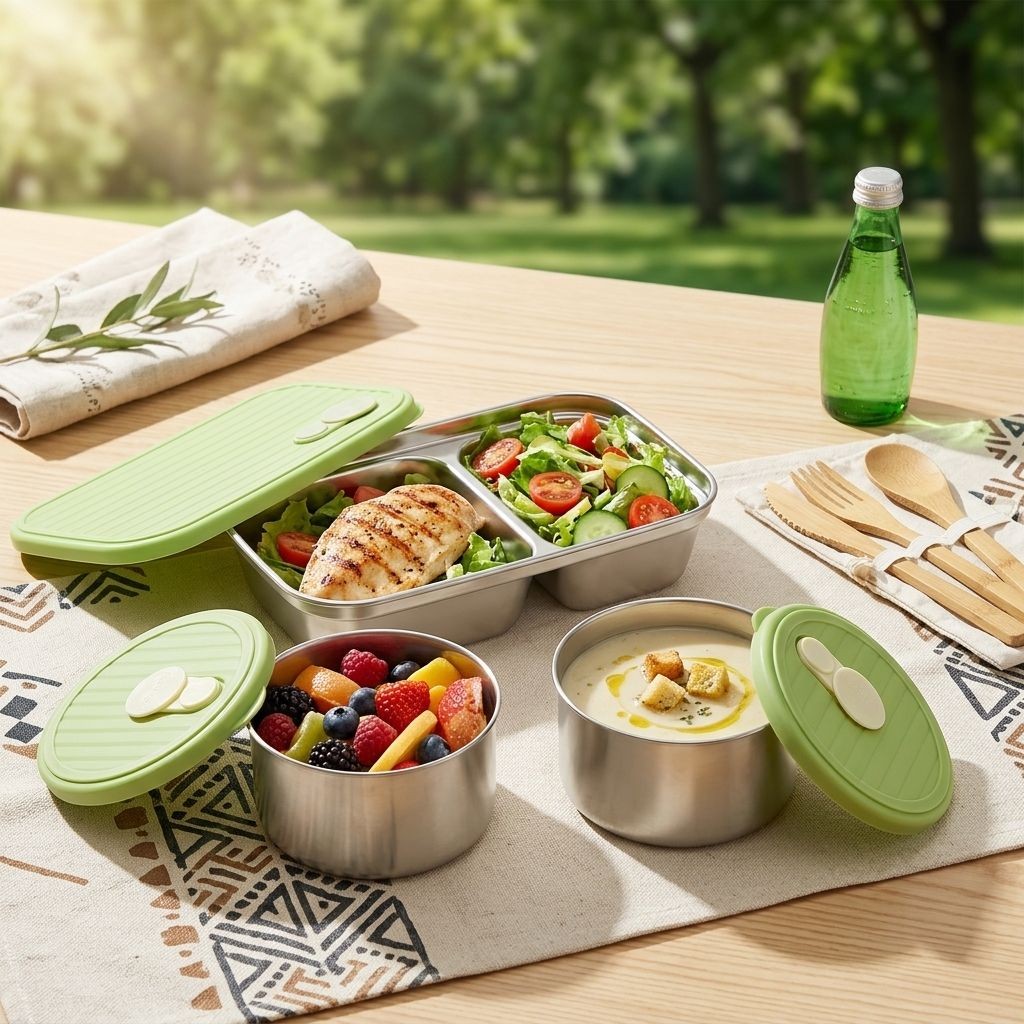 Meal Prep Kinder - Mikrowellengeeignete 304 Edelstahl Bento-Box für Erwachsene