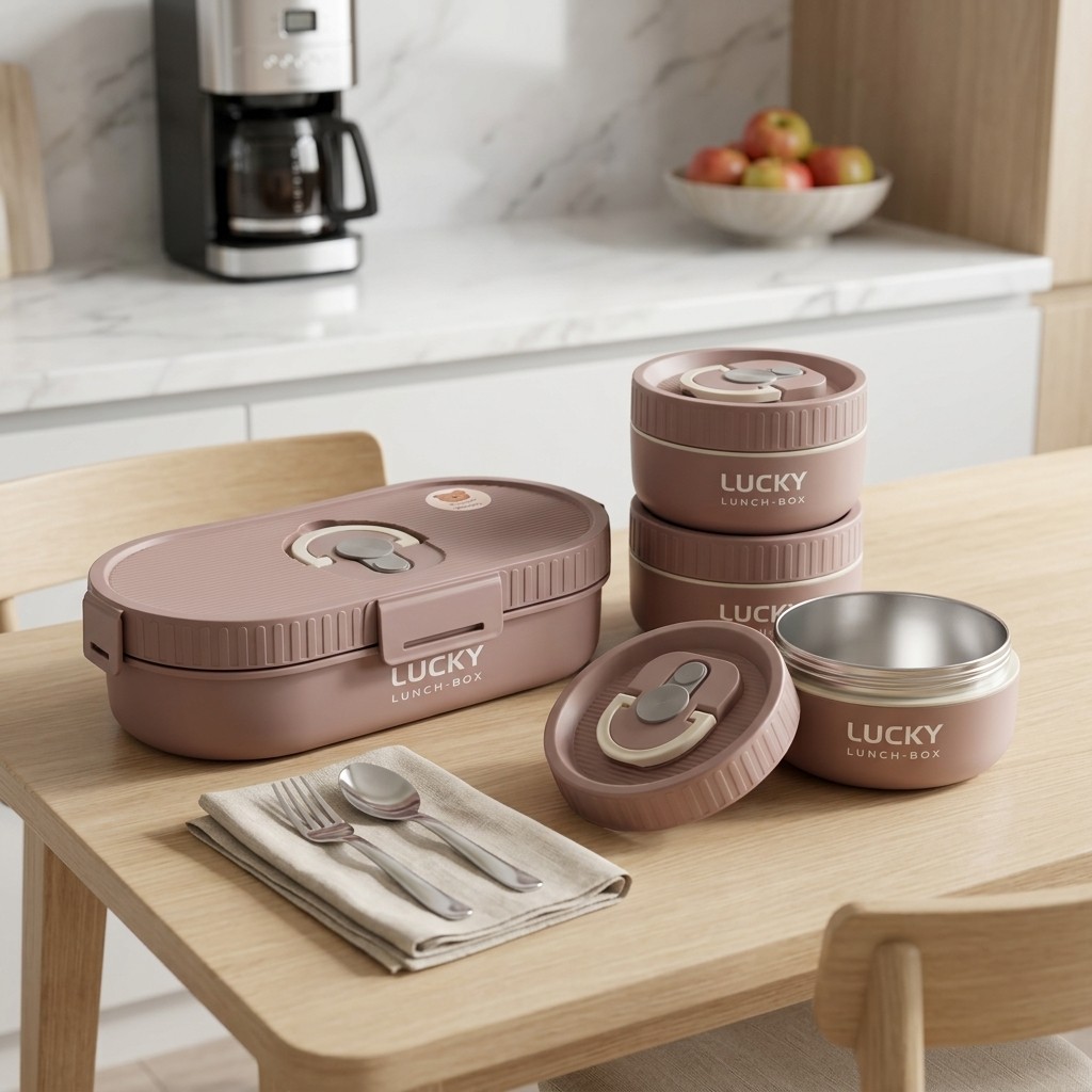 Meal Prep Kinder - Mikrowellengeeignete 304 Edelstahl-Bento-Box, auslaufsichere tragbare Lunchbox