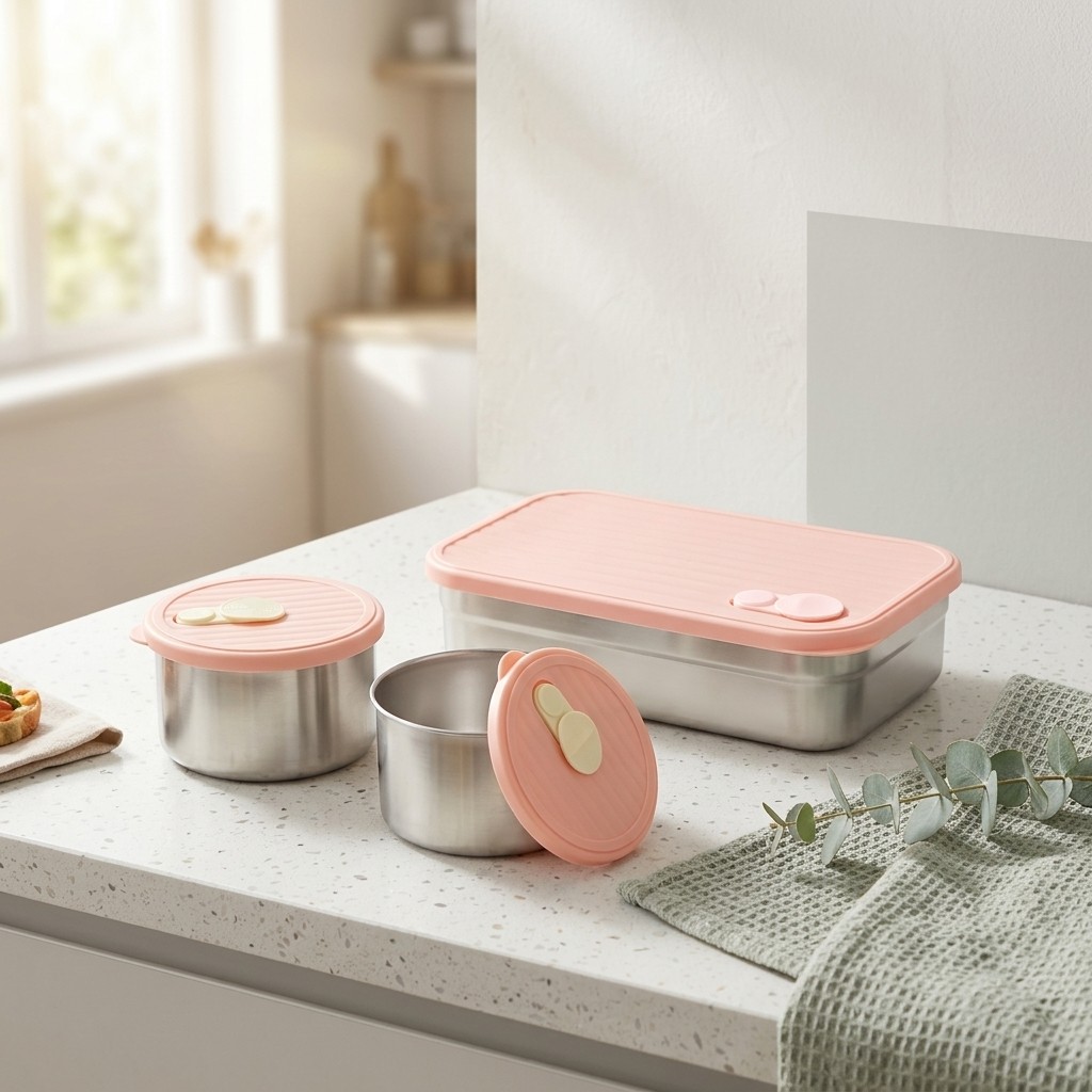 Meal Prep Kinder - Bento Lunchbox-Set Mikrowellengeeignet 304 Edelstahl Lebensmittelbehälter