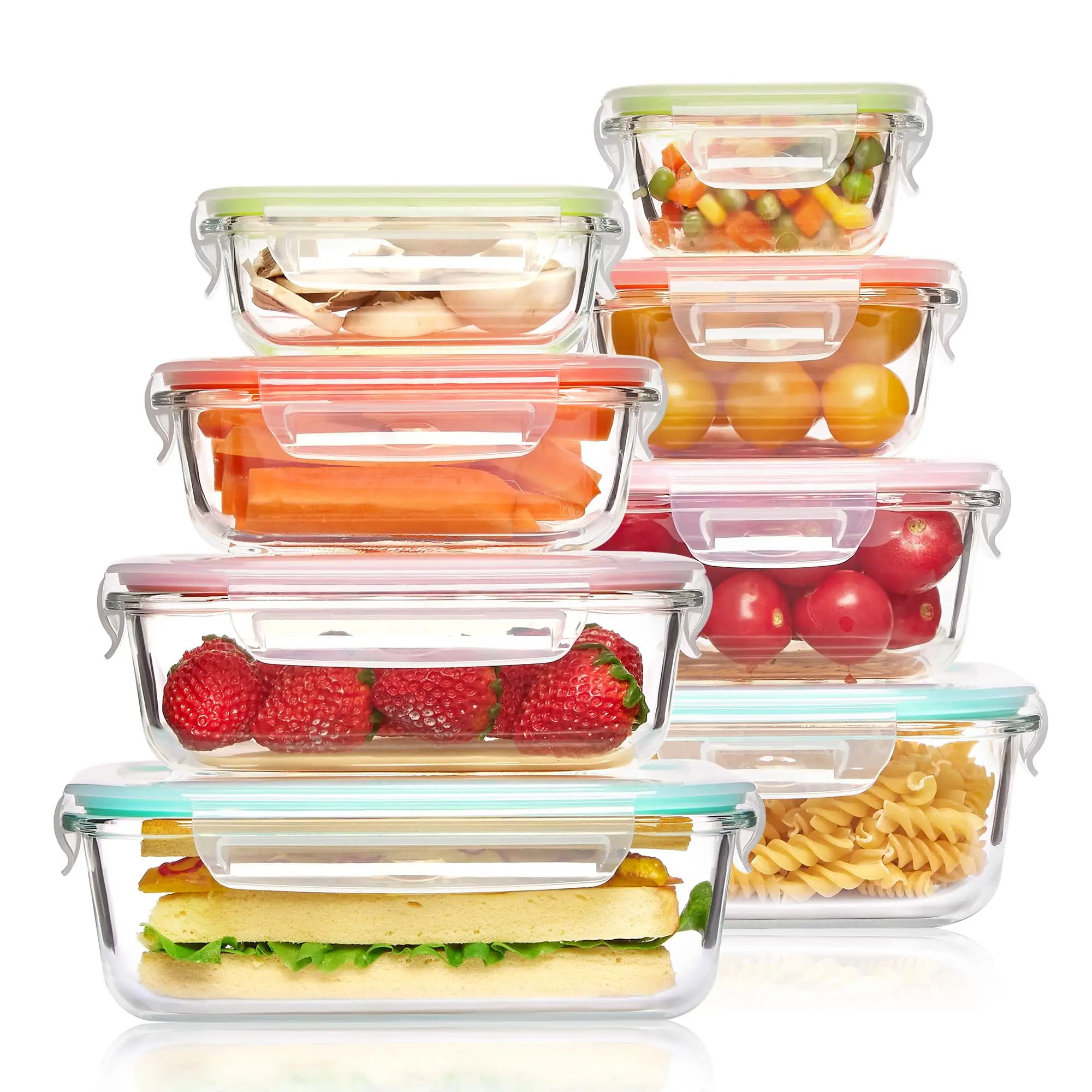 Meal Prep Recipes - Lunchbox aus Glas, Aufbewahrungsbehälter für Lebensmittel,